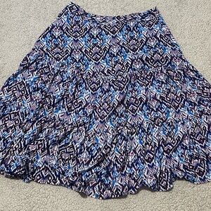 Elegant Blue and Purple A-Line Skirt